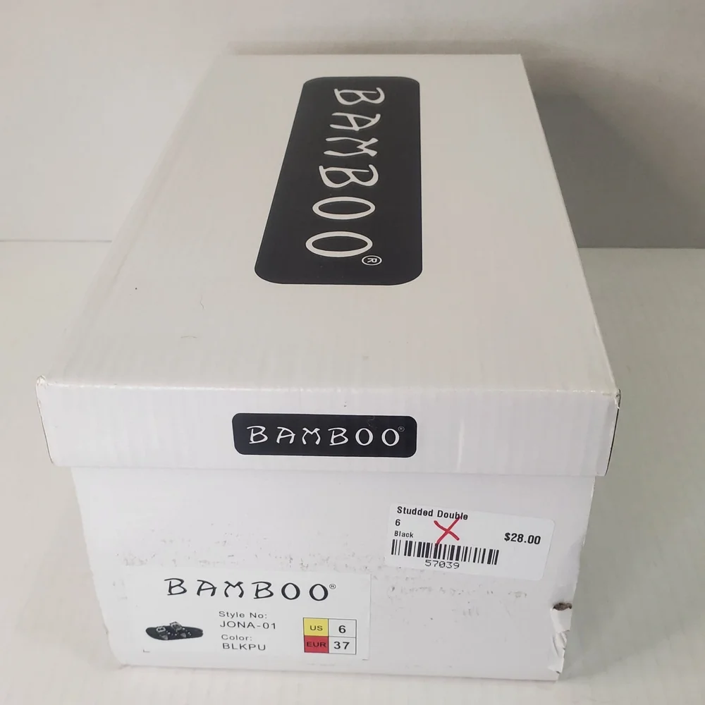 BAMBOO Brand  Black Sandals Size 6 - Picture 6 of 7